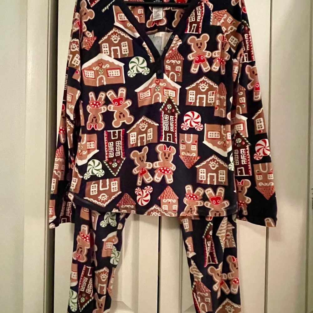 Disney Gingerbread and Candy Kids Pajama Set - Navy and Brown